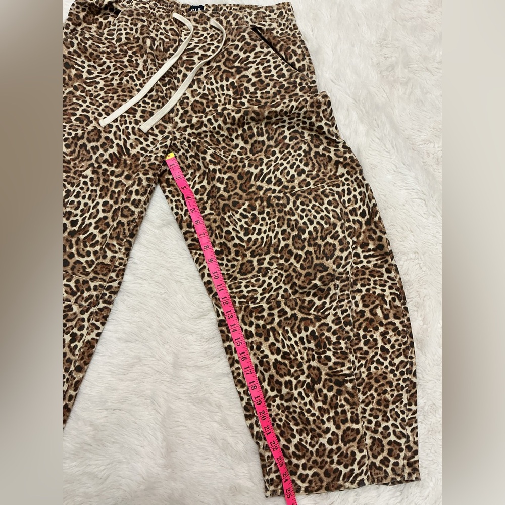 GAP Leopard Print Drawstring Barrel Leg Pants in Cheetah Print - Picture 8 of 11